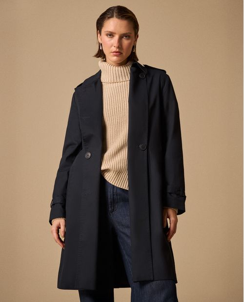 Trench Azul Bahía con Cinturón Ajustable