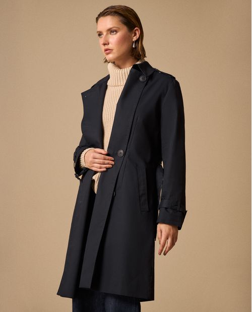 Trench Azul Bahía con Cinturón Ajustable