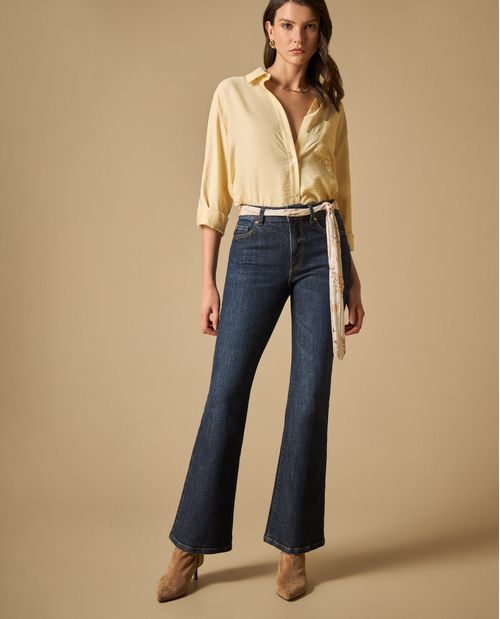 Jean wide leg cintura alta para mujer