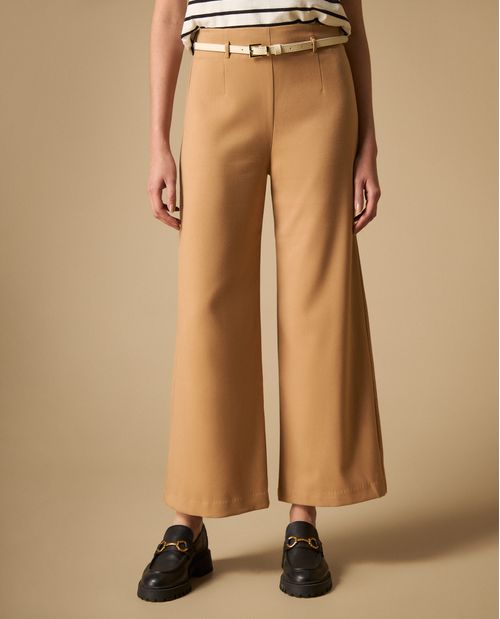 Pantalón palazzo tiro alto con cinturón para mujer