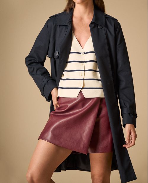 Camiseta tejida sin mangas con rayas horizontales para mujer