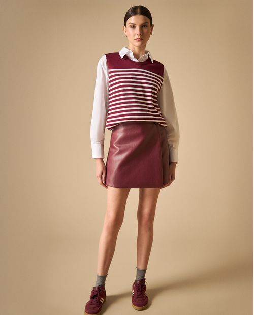 Falda mini asimétrica con solapa cruzada para mujer