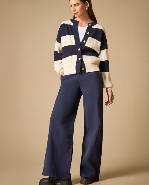 Pantalón wide leg cintura alta para mujer