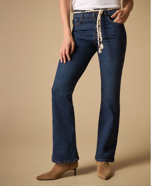 Jean acampanado de tiro alto para mujer