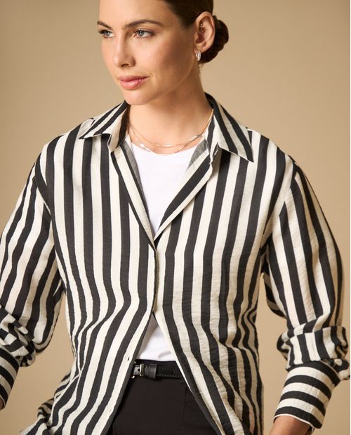 Camisa oversize con rayas verticales para mujer