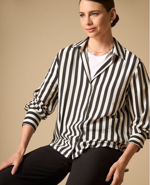 Camisa oversize con rayas verticales para mujer