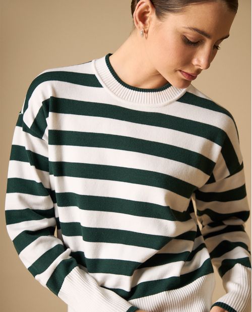 Suéter tejido con rayas horizontales para mujer