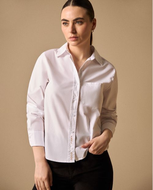 Camisa clásica manga larga con bolsillo