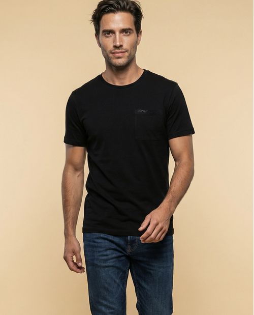 Camiseta de manga corta con bolsillo y logo para mujer