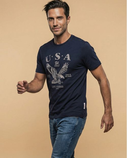Camiseta manga corta con estampado gráfico americano