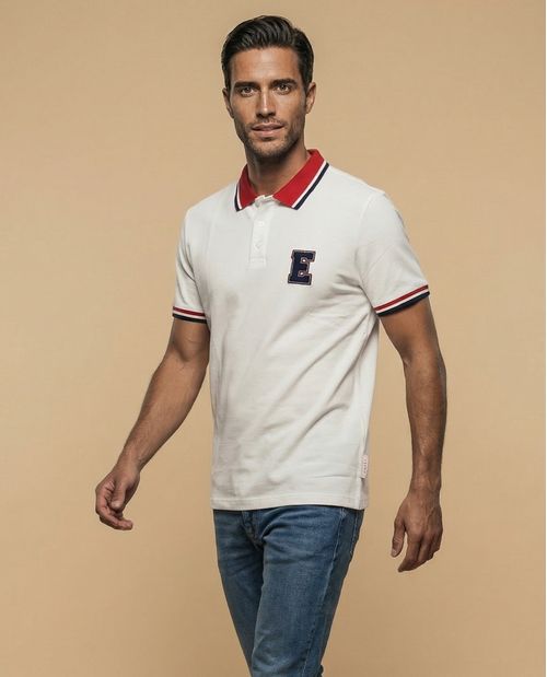Polo deportivo con ribetes contrastantes para hombre
