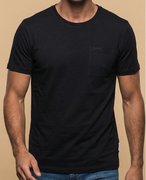 Camiseta de manga corta con bolsillo y logo para mujer