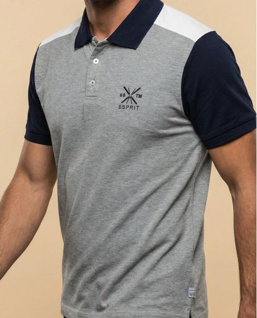 Polo manga corta estilo rugby bloques de color