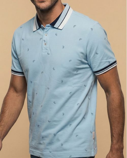 Polo manga corta con estampado de bicicletas