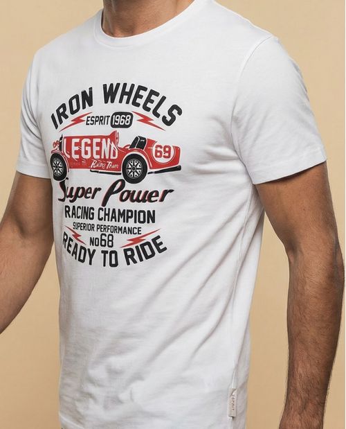 Camiseta manga corta con estampado racing Iron Wheels