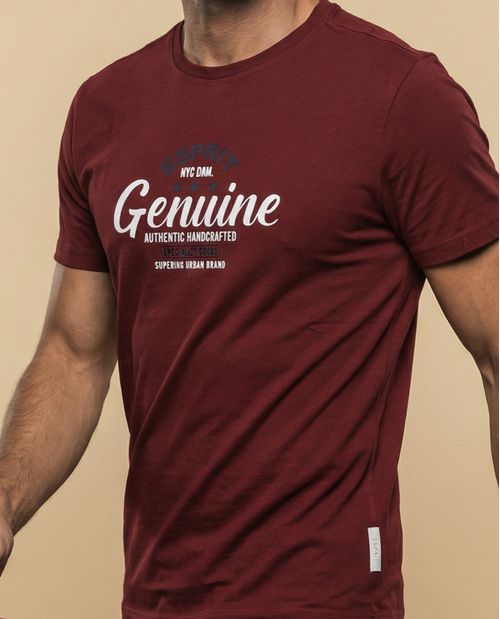 Camiseta manga corta con estampado frontal para hombre