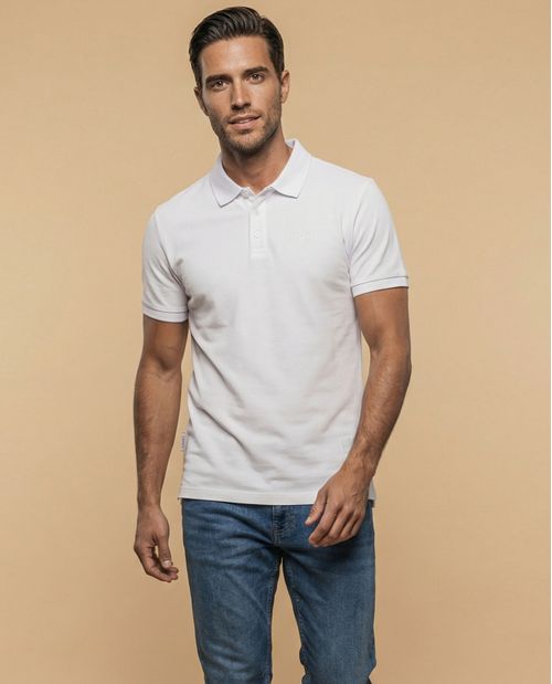 Polo manga corta en tejido piqué con logo bordado para hombre
