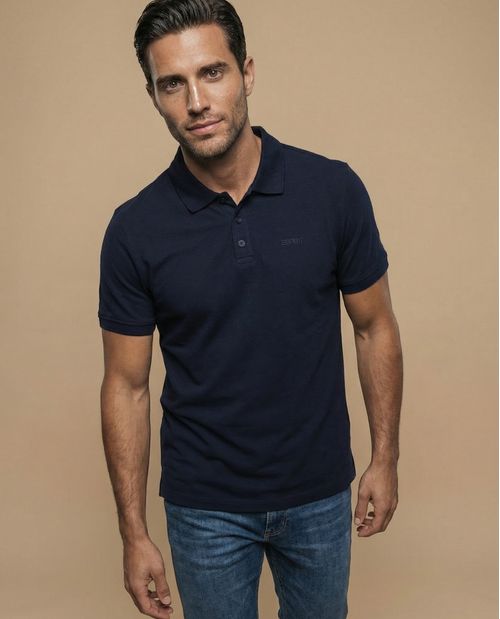 Polo manga corta en tejido piqué con logo bordado para hombre