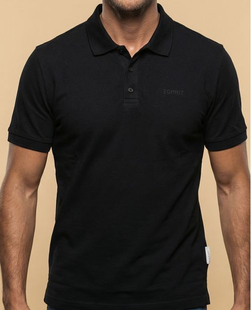 Polo manga corta con cuello camisero y ribete contrastante para hombre
