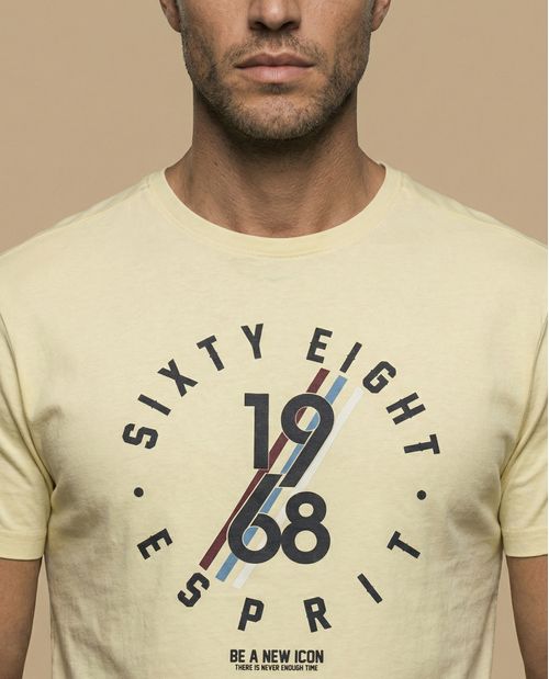 Camiseta manga corta con estampado gráfico circular para hombre