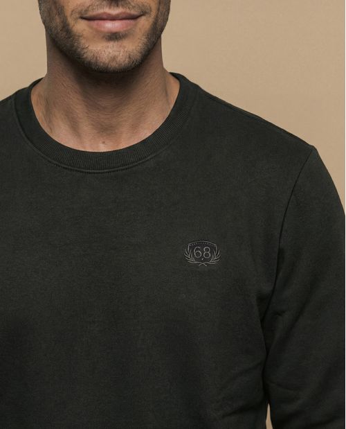 Sudadera manga larga con cuello redondo y ribete a contraste para hombre