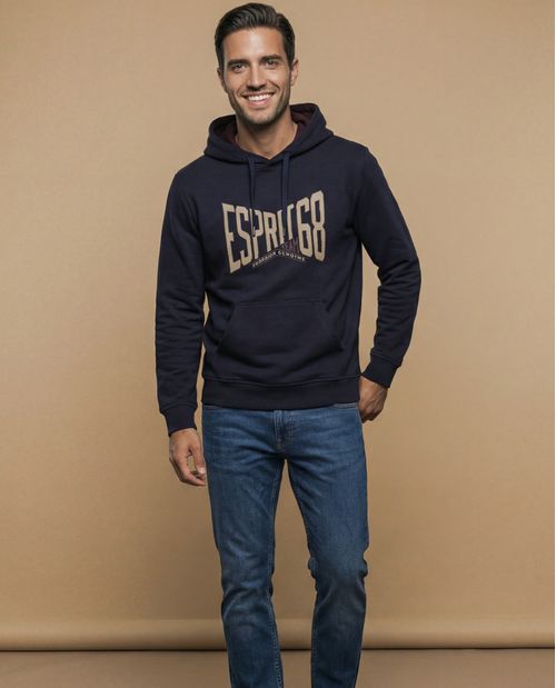 Sudadera con capucha y estampado gráfico frontal para hombre