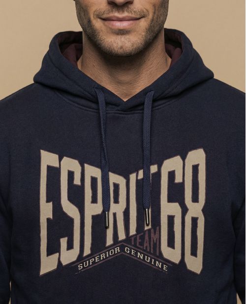 Sudadera con capucha y estampado gráfico frontal para hombre