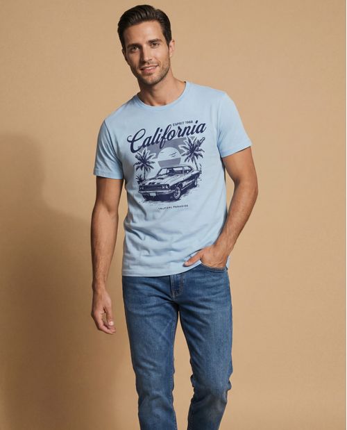 Camiseta manga corta con estampado California para hombre