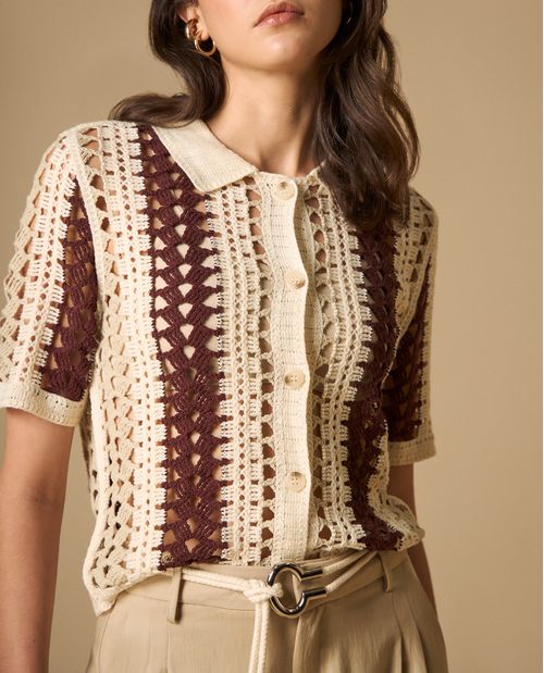 Camisa tejida manga corta