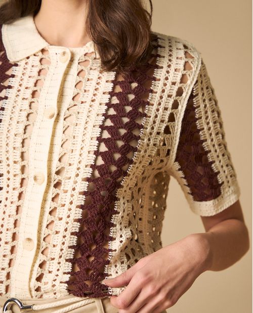 Camisa tejida manga corta