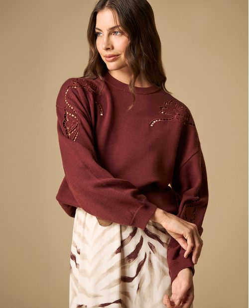 Sueter tejido con bordados