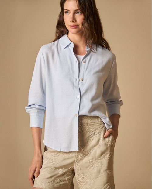 Camisa oversized manga larga para mujer