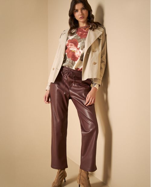 Pantalón culotte con cordón ajustable para mujer