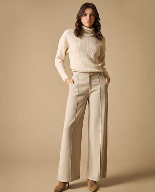 Pantalón wide leg talle alto para mujer