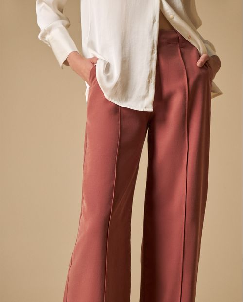 Pantalón wide leg talle alto para mujer