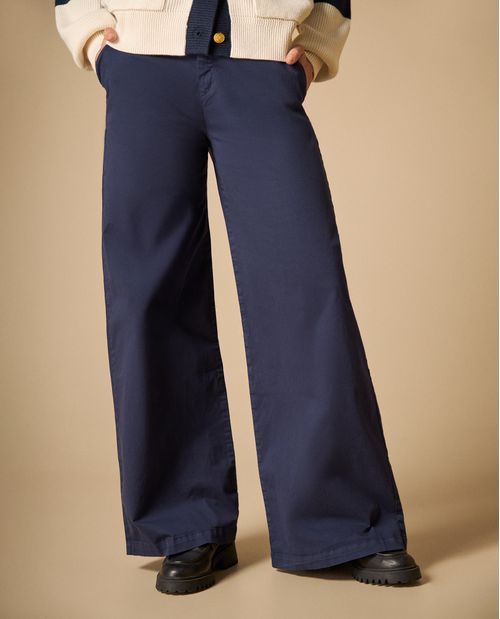 Pantalón wide leg cintura alta para mujer