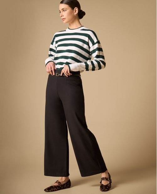 Pantalón palazzo tiro alto con cinturón para mujer