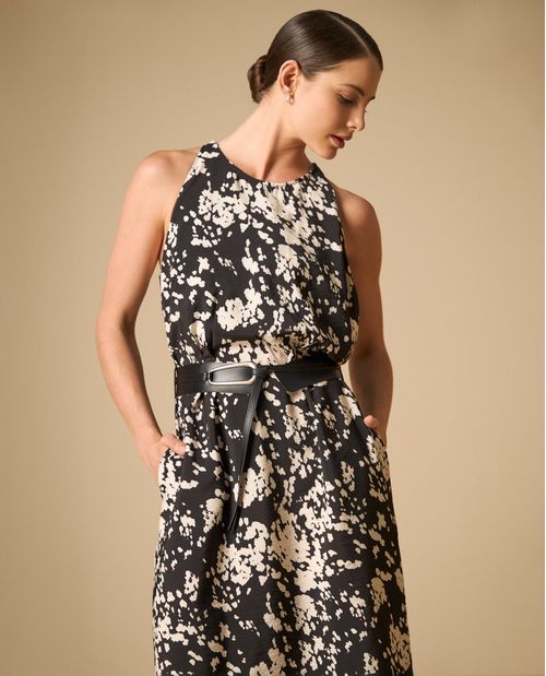 Vestido largo estampado sin mangas para mujer