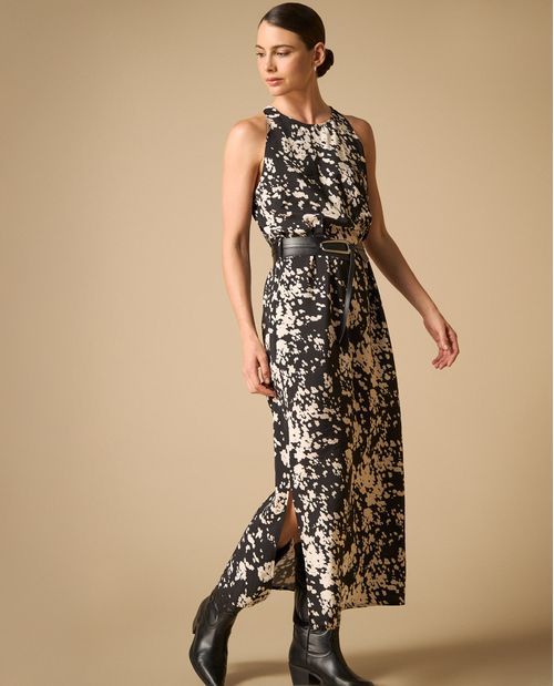 Vestido largo estampado sin mangas para mujer