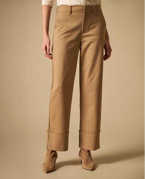 Pantalón cropped con dobladillo para mujer
