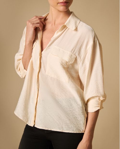 Camisa manga larga con estampado gráfico para mujer