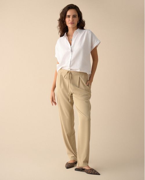 Pantalón elegante ajustable con cordón para mujer