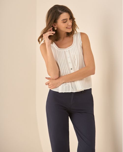 Camisa manga sisa de diseño cerrado para mujer