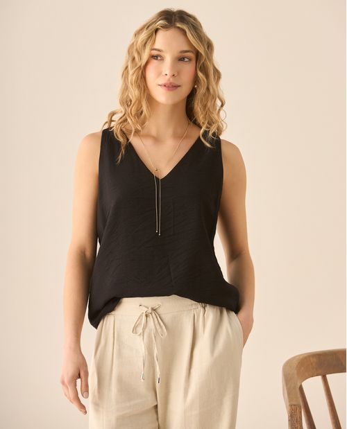 Camisa manga sisa de escote en V para mujer