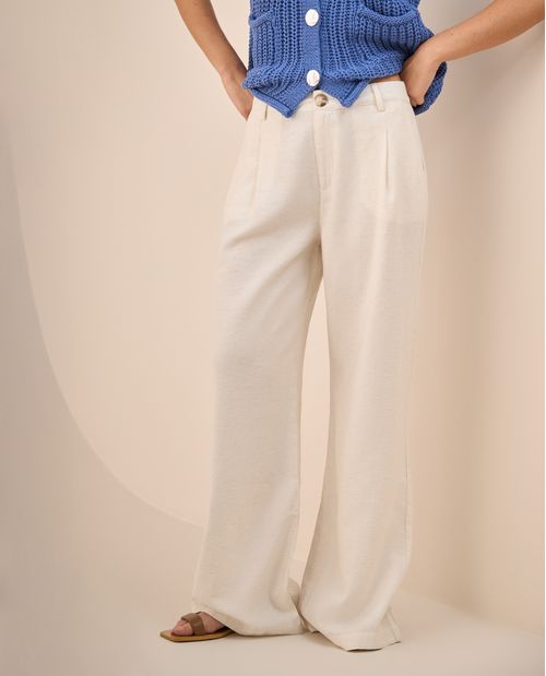 Pantalón Palazzo Blanco Fluido