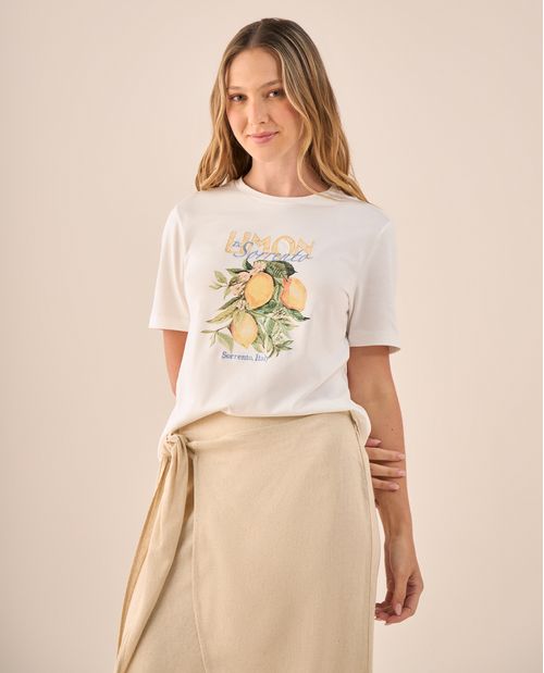 Camiseta Naranja con Estampado Sicily Market