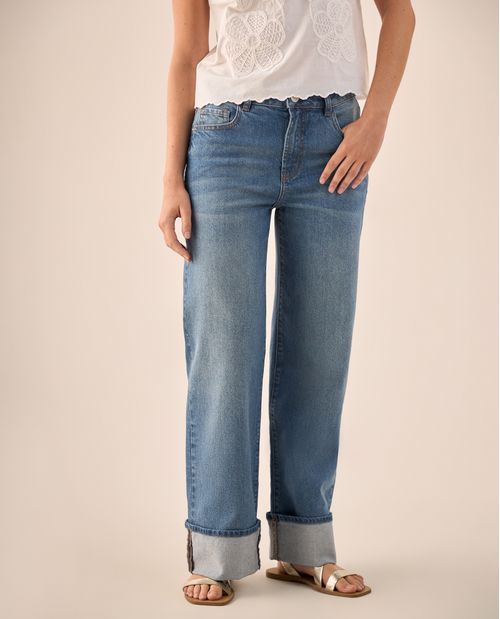 Jean Straight Azul Medio con Tencel