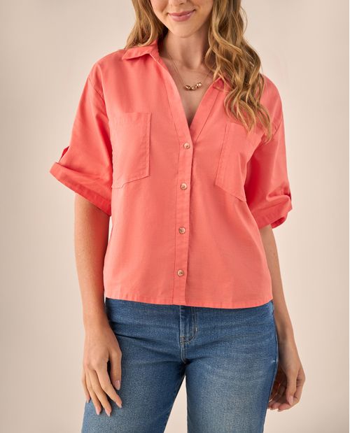 Camisa de Algodón y Lino