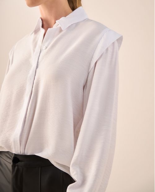 Camisa Blanca Puños Elásticos