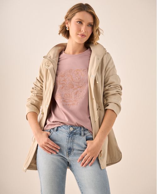 Camiseta Verde Bordado Floral Wild Blooms